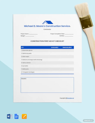 Editable Construction Checklist Template