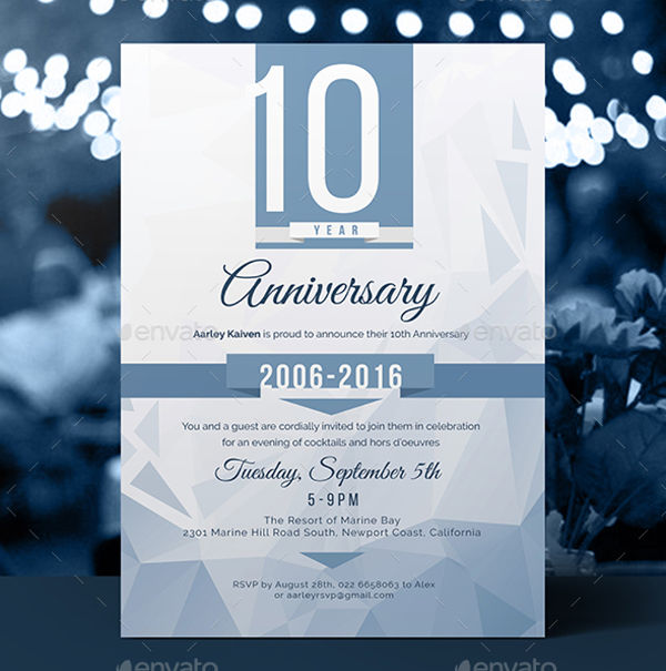 Elegant Anniversary Party Invitation