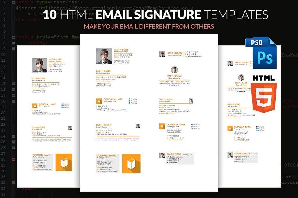 email signature template with html