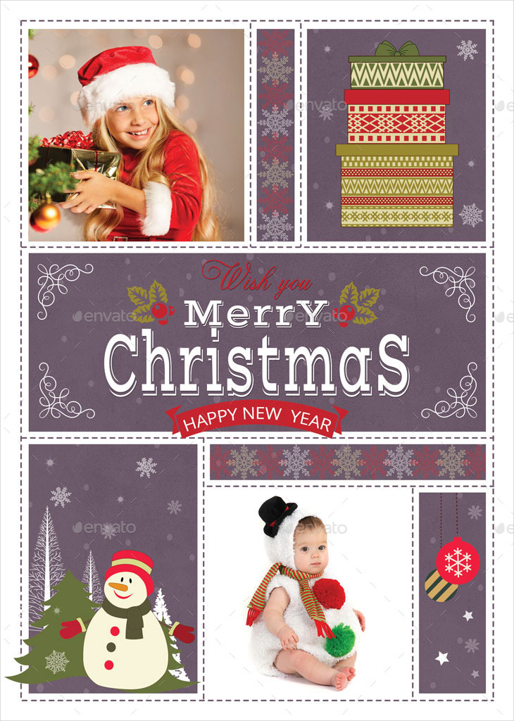 example of christmas greeting card with photos