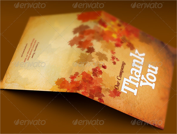 fall and harvest thank you card template