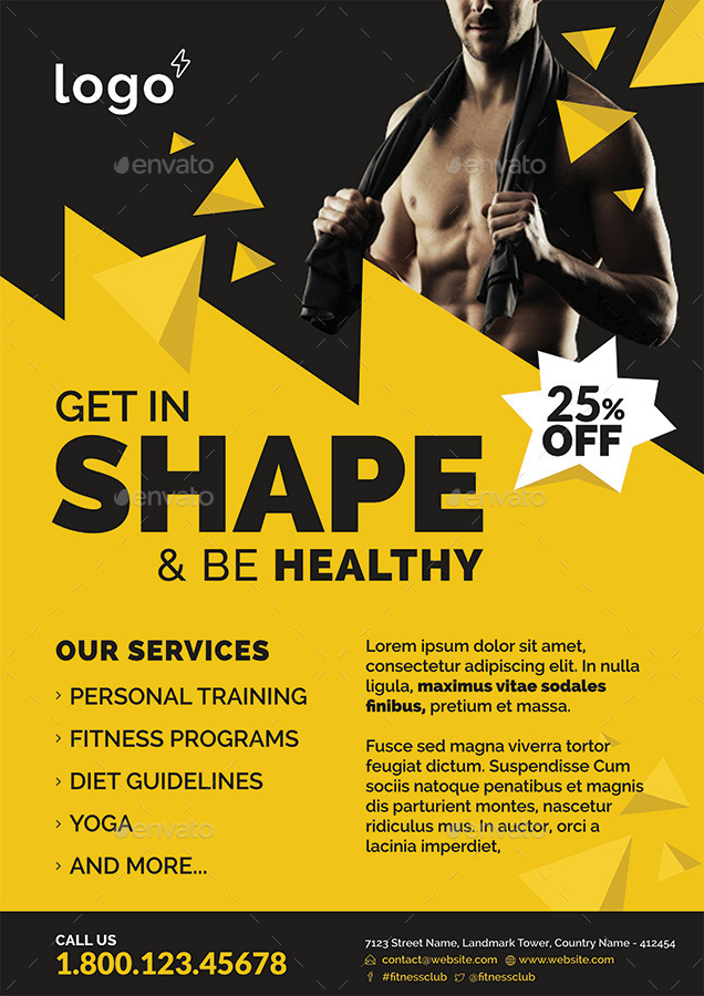 fitness gym flyer template