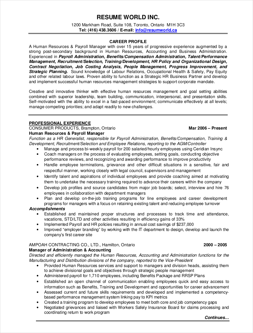 hr resume sample in pdf1