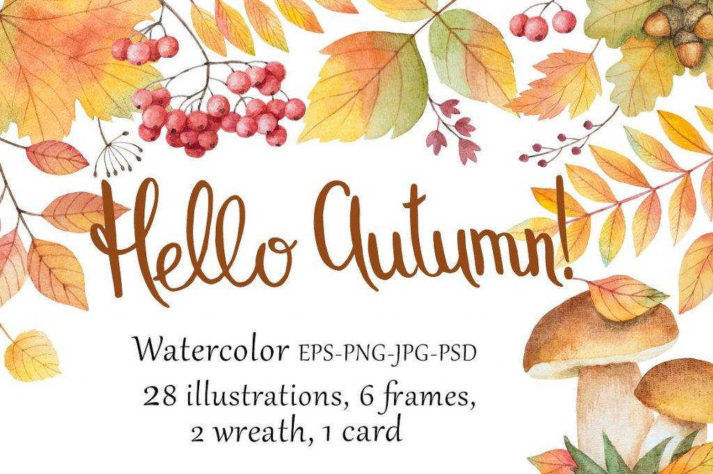 hello autumn greeting card