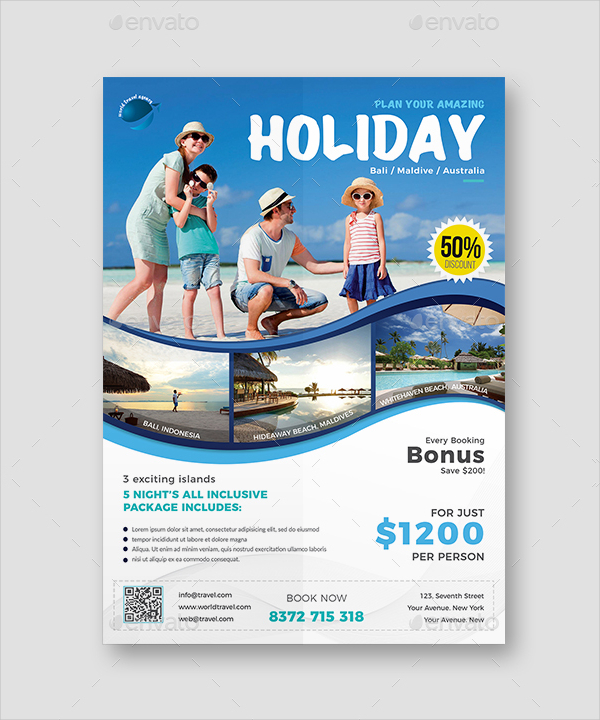 holiday travel flyer template