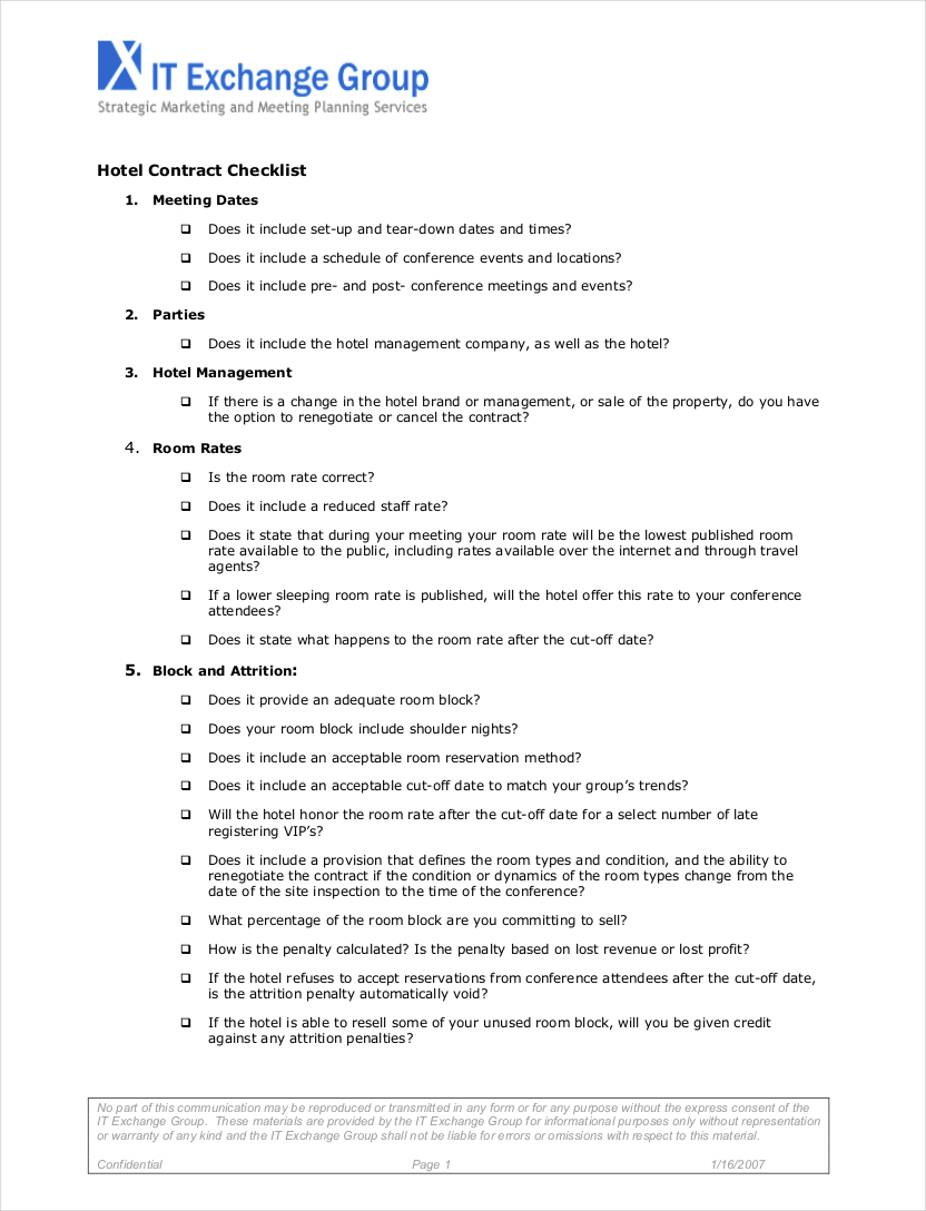 Hotel Room Block Contract Template