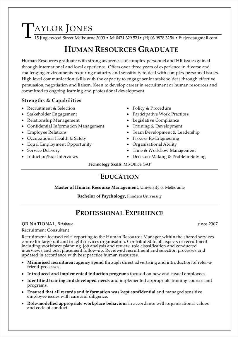 HR Resume 15 Examples Format How To Create PDF