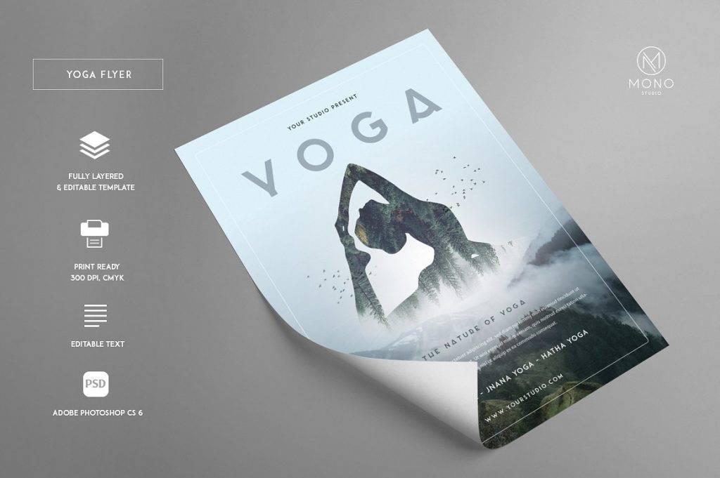 Free customizable and printable yoga flyer templates