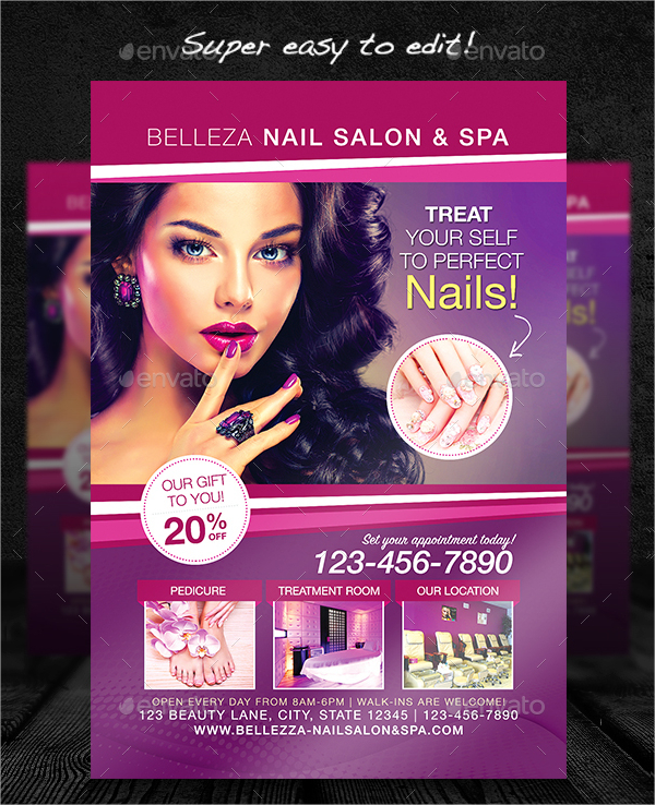 Nail Salon Flyer Template in PSD