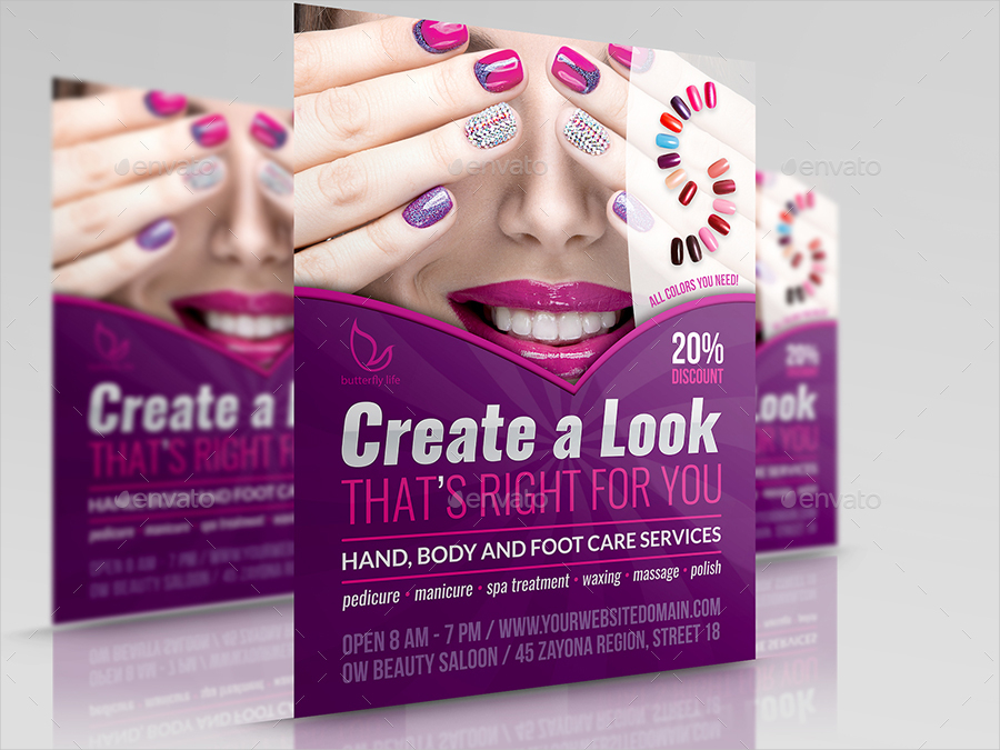 nails salon flyer template