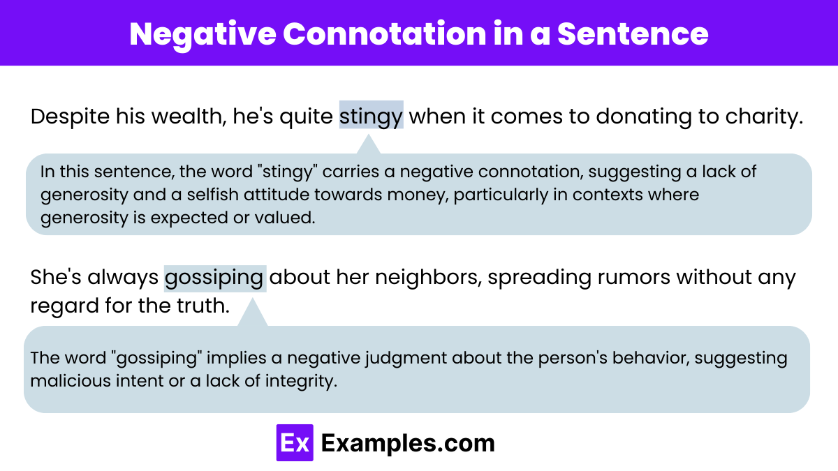 Negative Connotation in a Sentence