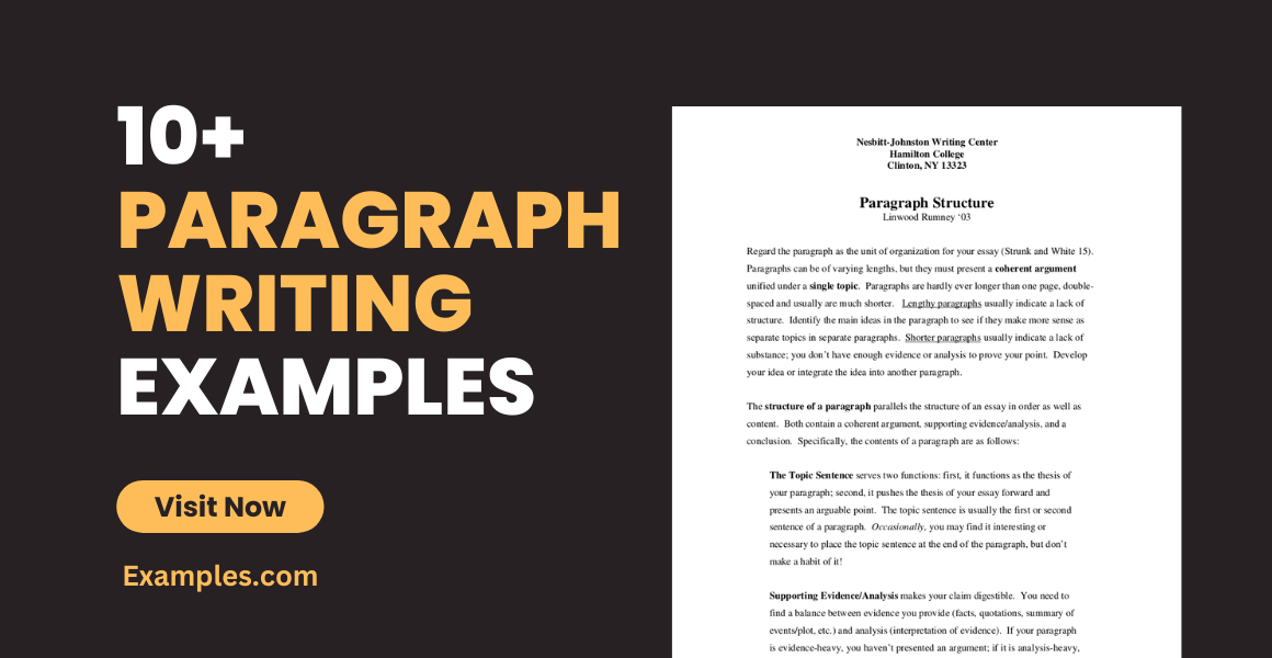 Paragraph Writing - 10+ Examples, Format, Pdf