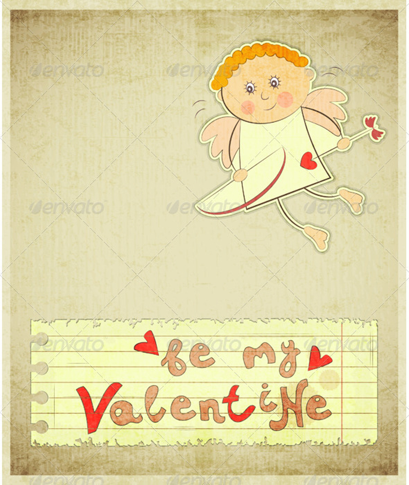 retro valentines day card