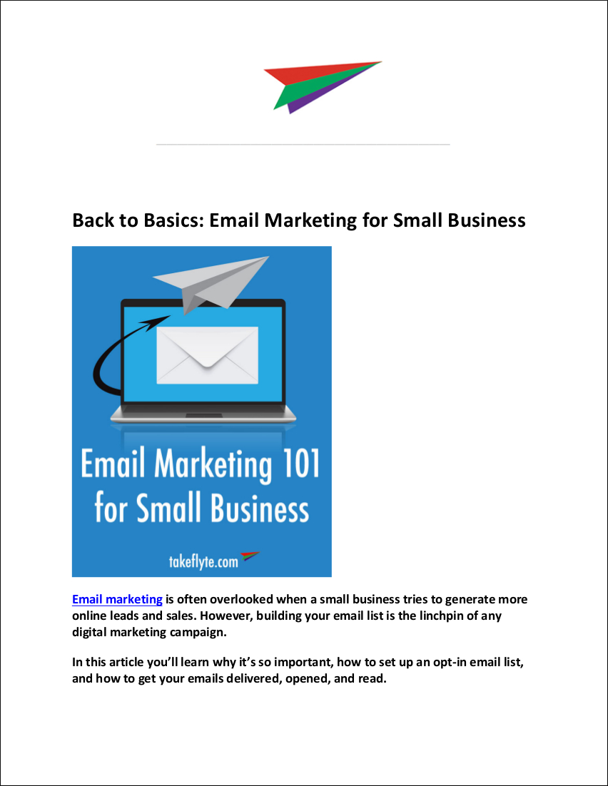 Sample EmailMarketing for Small Business