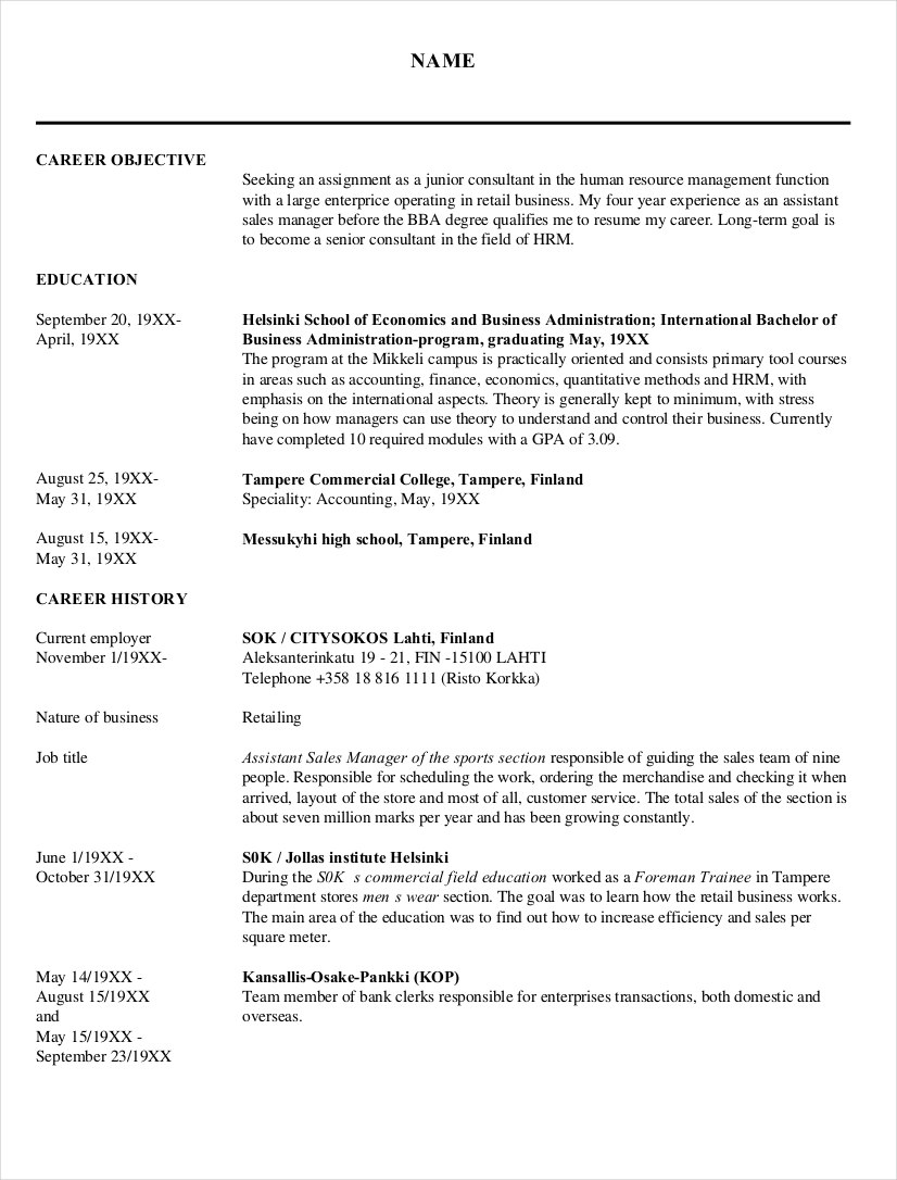 15 HR Resume Examples To Download