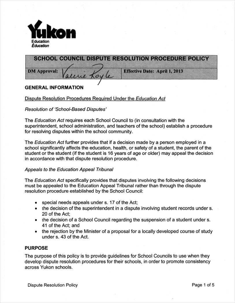 school council dispute resolution policy1