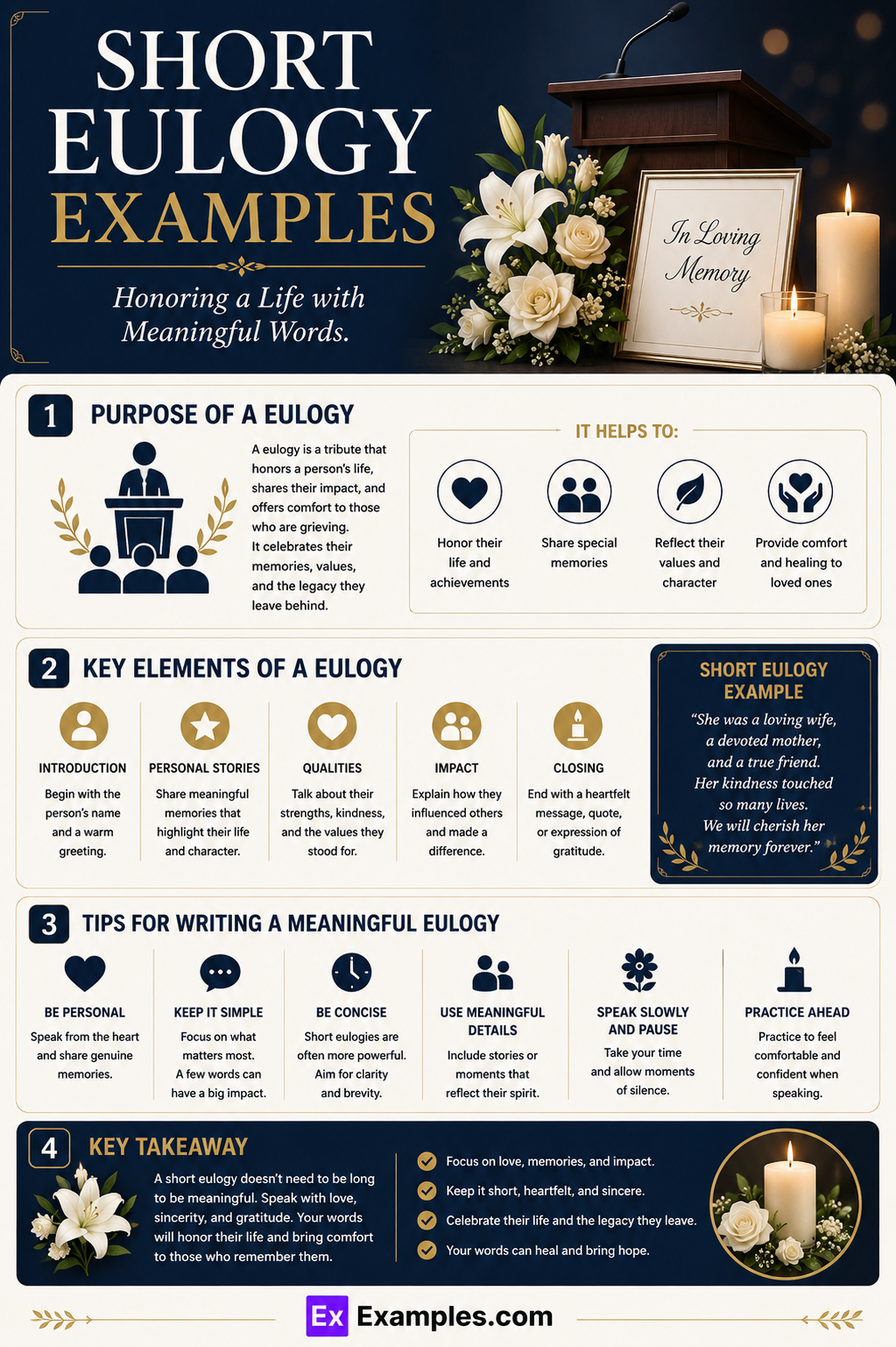 150+ Short Eulogy Examples