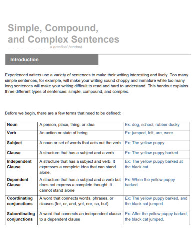 simple compound sentences