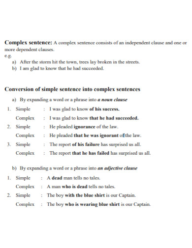 simple and complex sentences