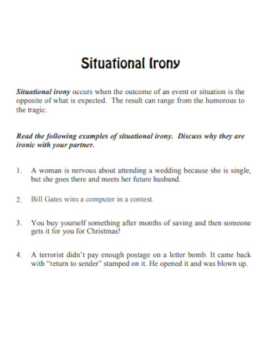 situational irony example template