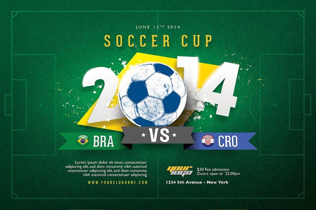 soccer cup flyer template