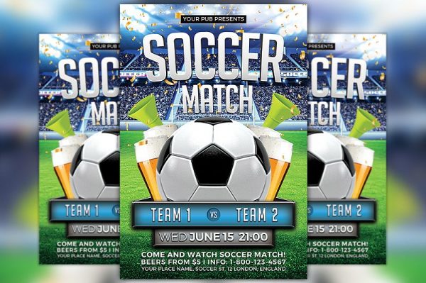 soccer match flyer template