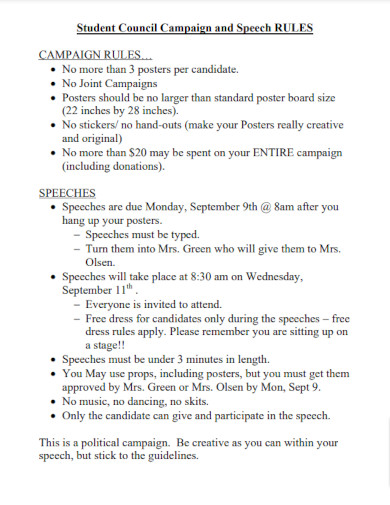 student council campaign and speech