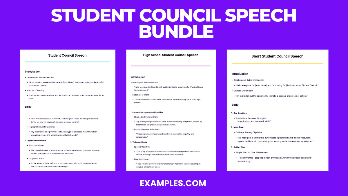 student council speech bundle