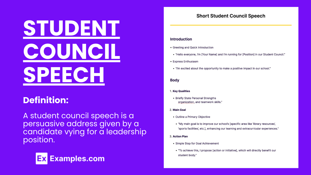 what to include in a school council speech