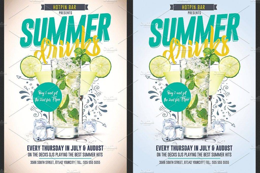 Summer Drinks Promotion Flyer