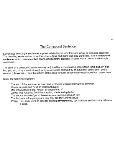 the compound sentences