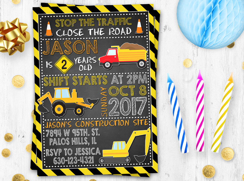 Under Construction Party Invitation