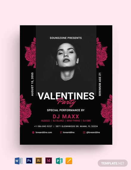 Valentines Day Party Flyer Template