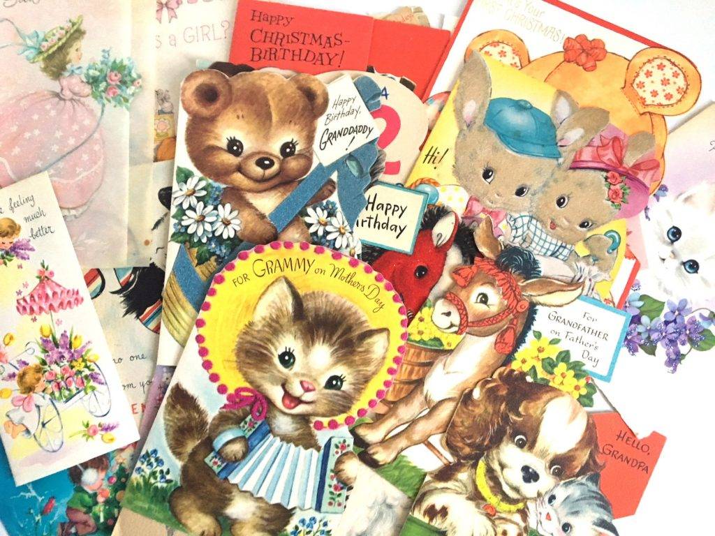 variety of vintage greeting cards