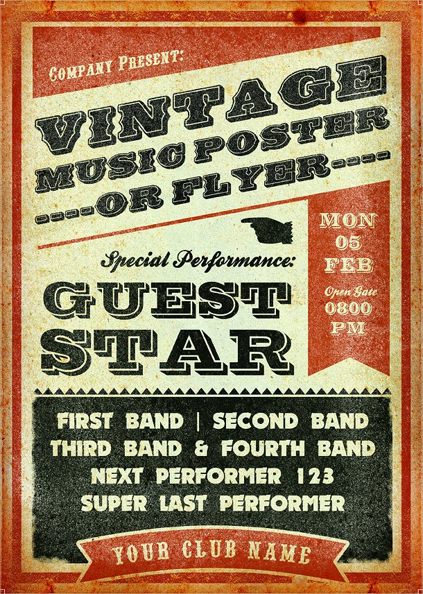 vintage music flyer