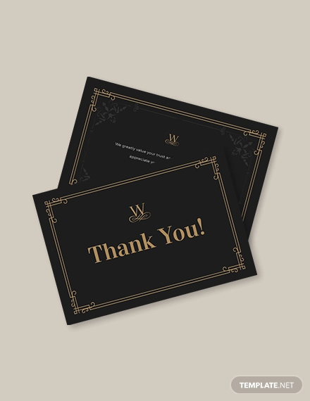 vintage thank you card template