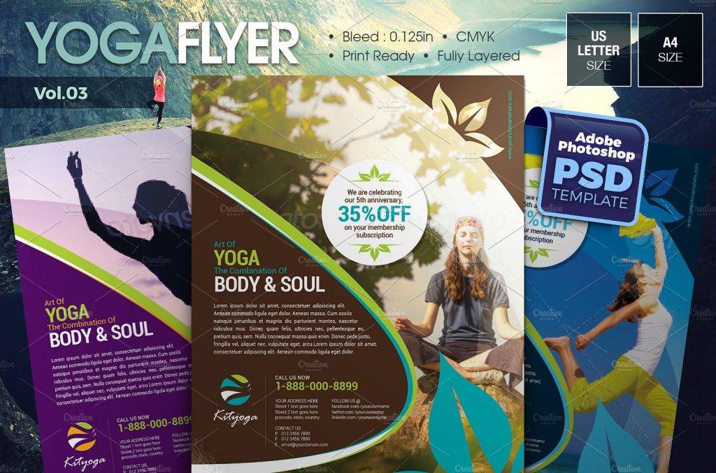 yoga flyer bundle