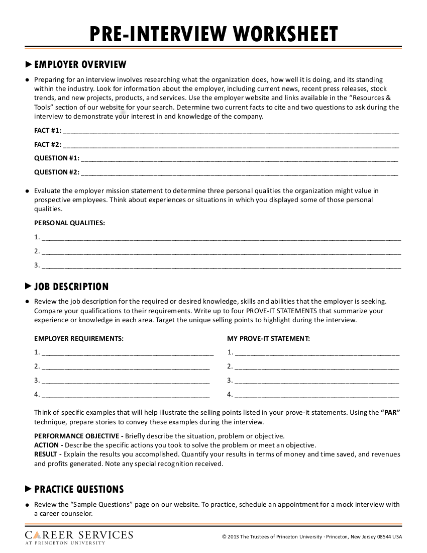 4+ Interview Worksheet Examples in PDF | Examples
