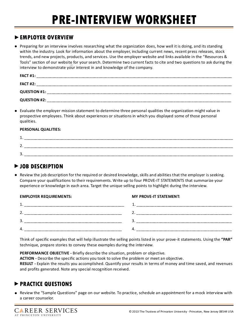 4+ Interview Worksheet Examples in PDF Examples