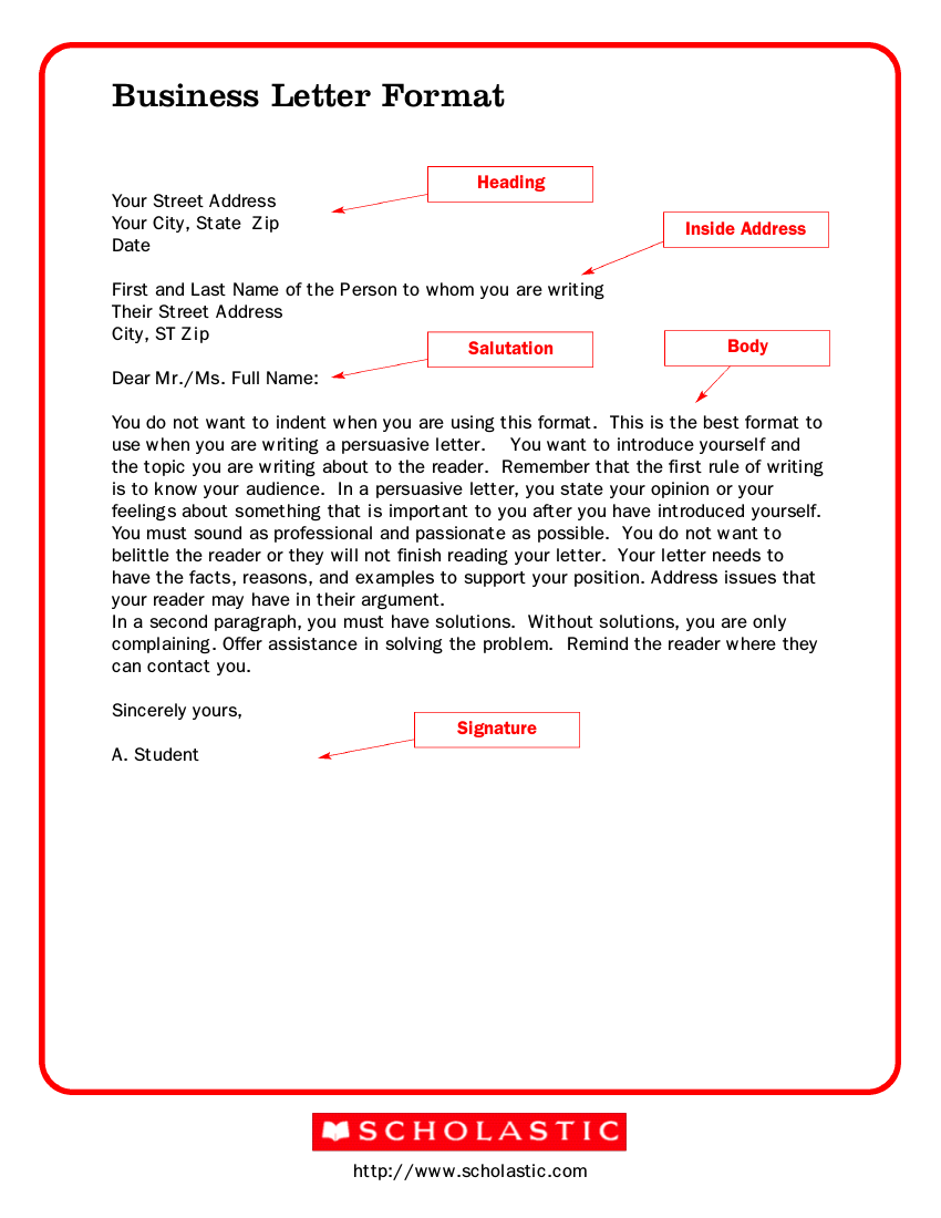 formal letter essay examples