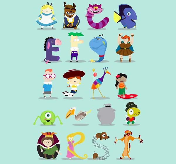 animated characters greeting cards