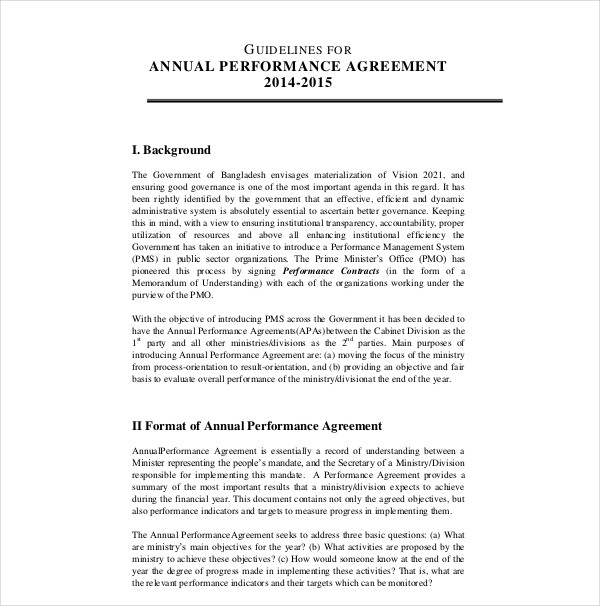 Annual Performance Agreement