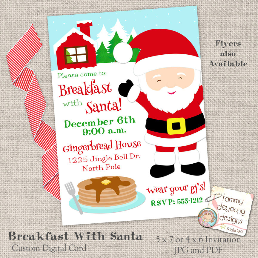 Breakfast with Santa Preschool Flyer Invitation