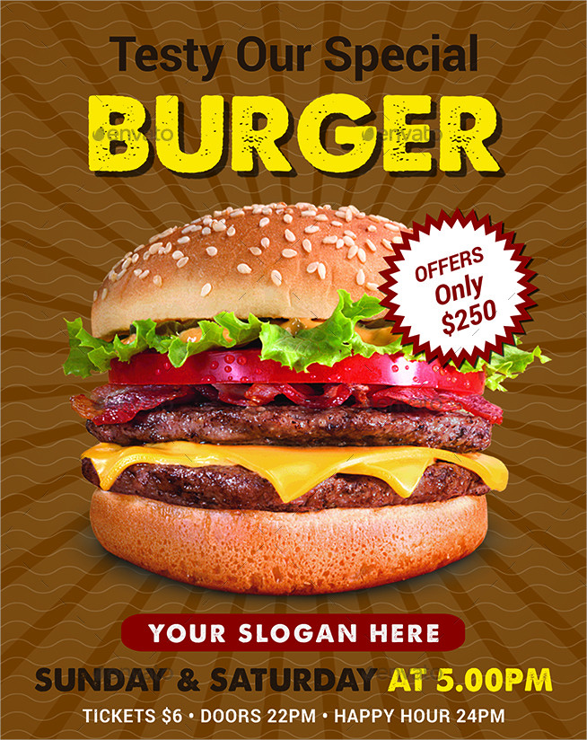 burger menu and flyer template