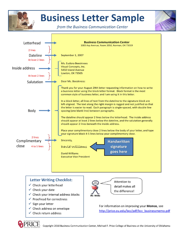 Business Letter Format Examples