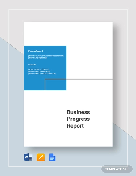 business progress report template