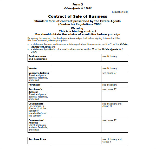 Business Sale Agreement 7  Examples Format Pdf