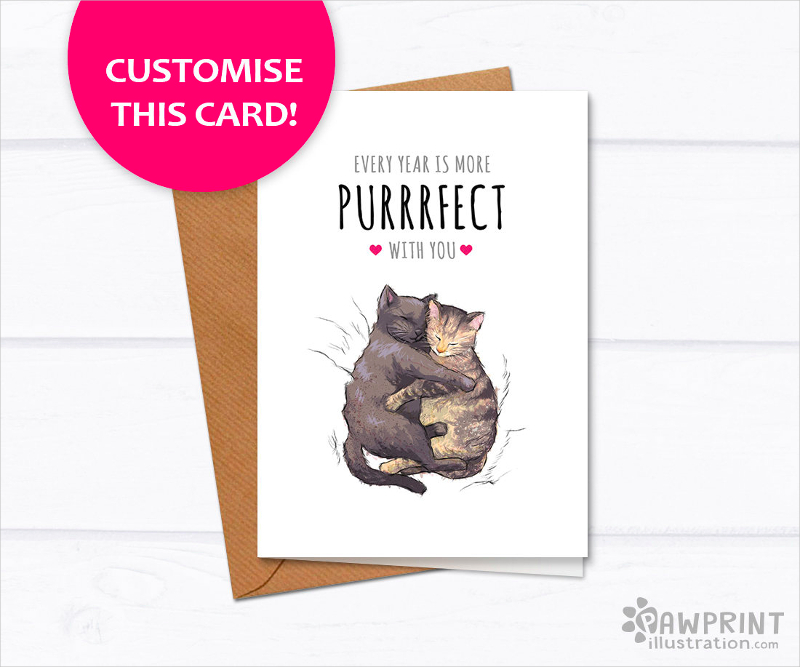 Cat Anniversary Greeting Card