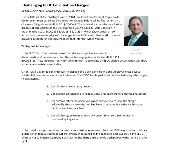 challenging conciliation charges