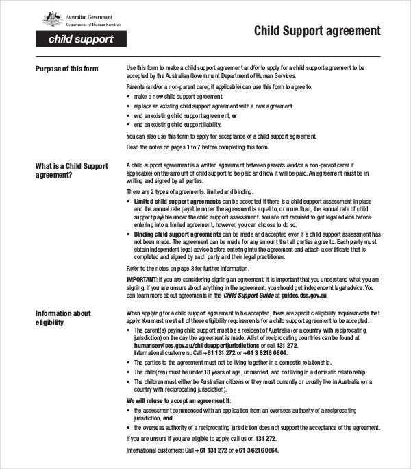 Child Support Agreement 7 Examples Format Pdf Examples